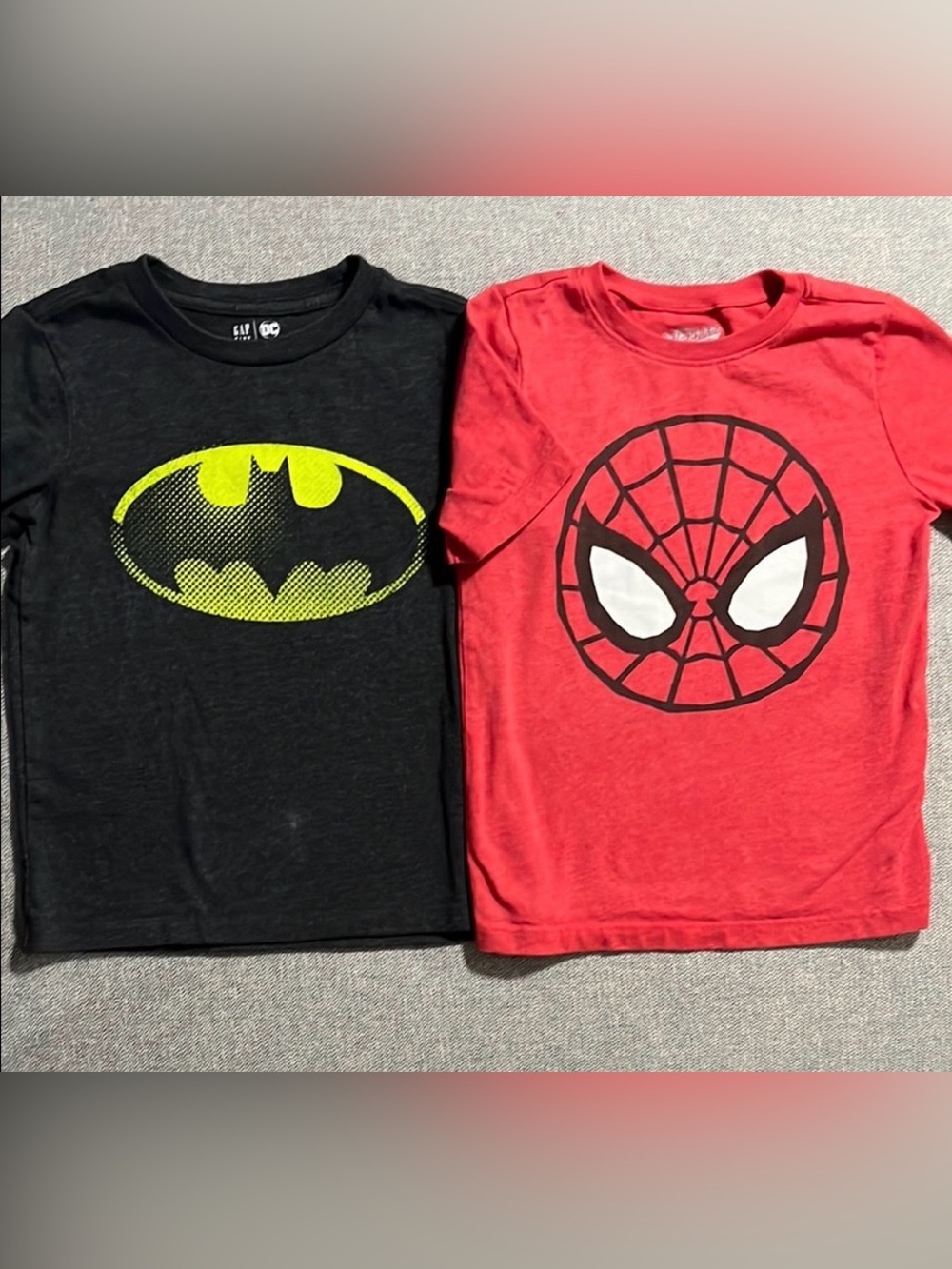 Superhero Batman & Spider-Man Kids Short Sleeve T-Shirts
